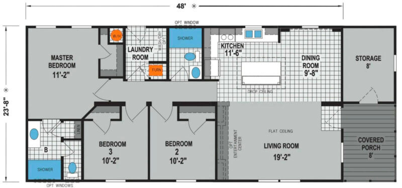 Prairie Dune 8432P - floorplan options