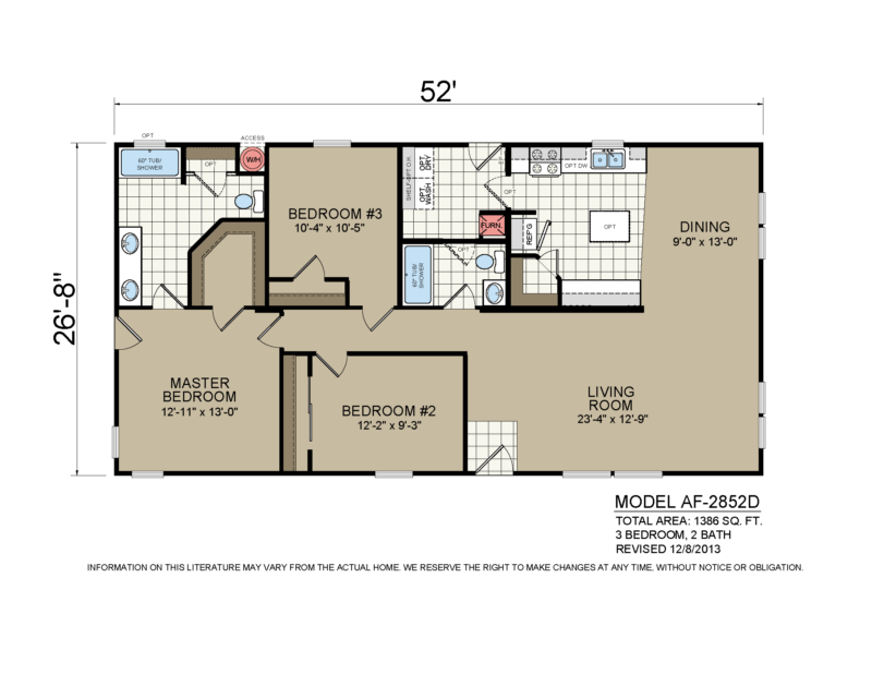 American Freedom 2852D floorplan colored
