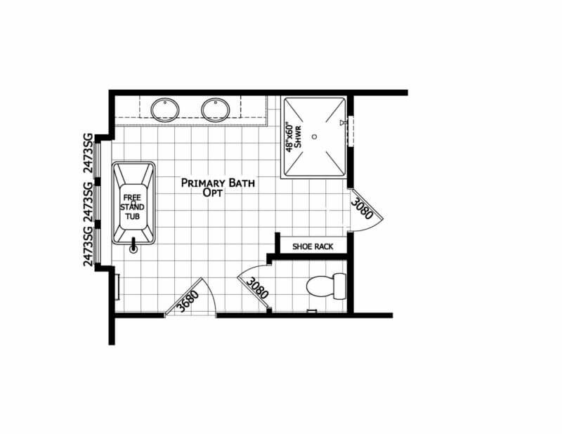 AF3266D Opt Bath Floorplan