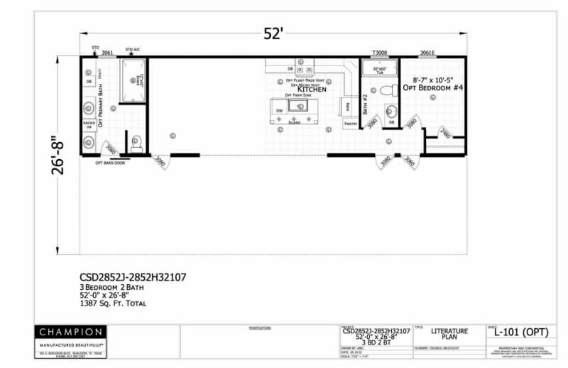 CSD2852J Optional Floorplan