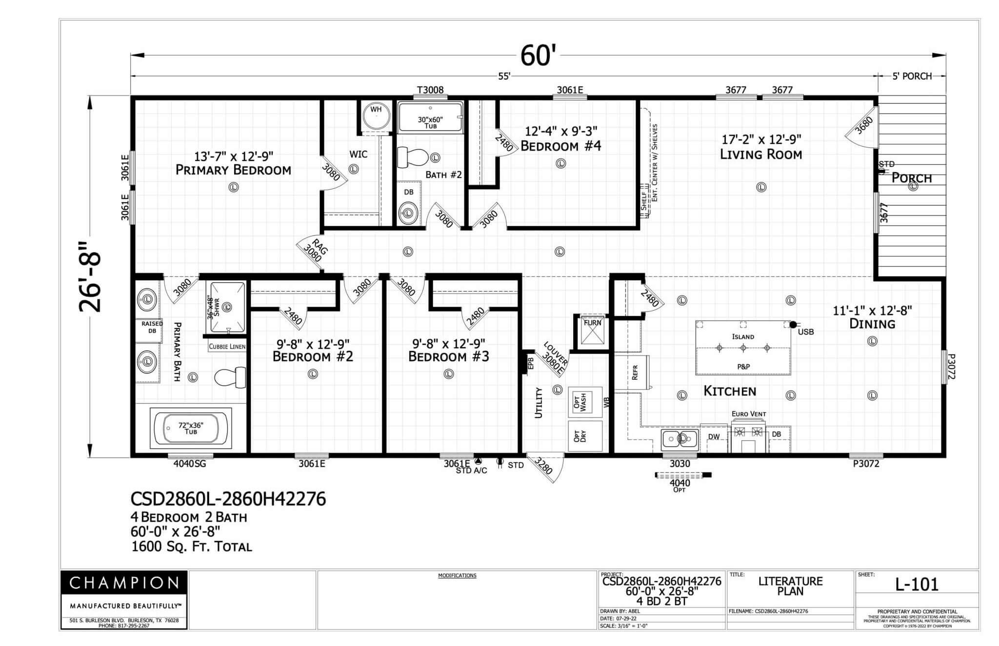 CSD2860L Floorplan