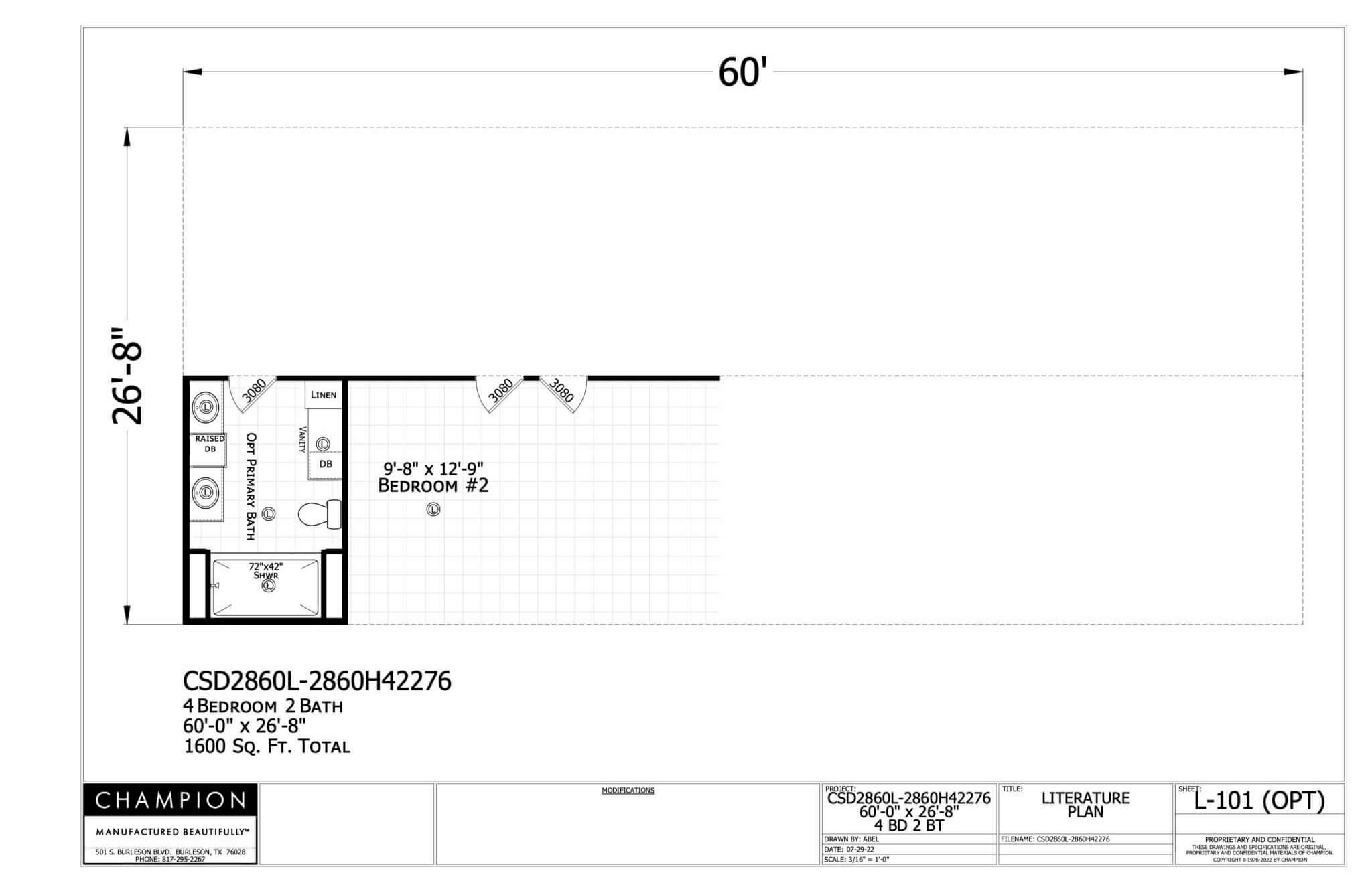 CSD2860L Optional Floorplan