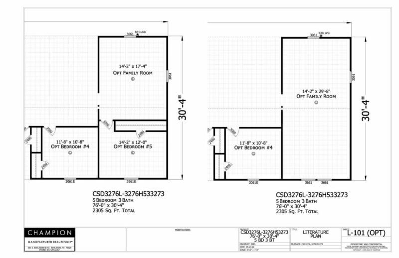CSD3276L Optional Floorplan