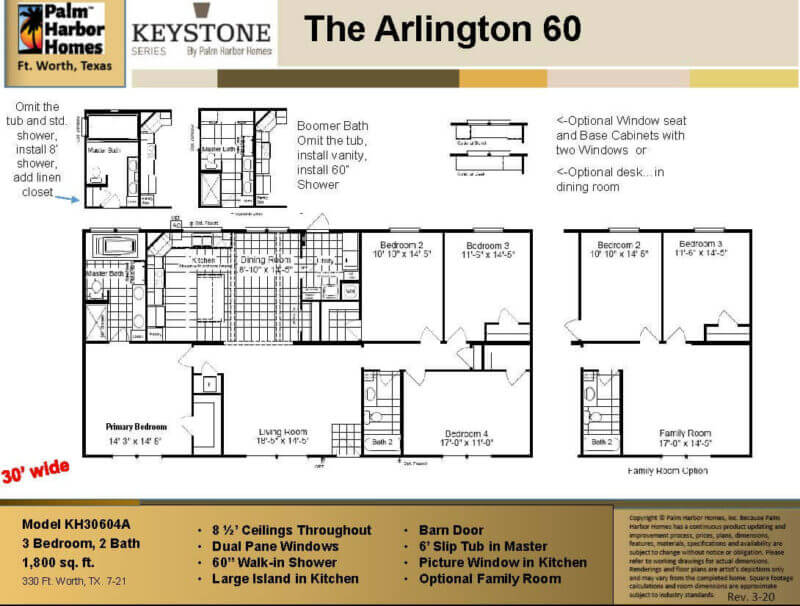 KH30604A Arlington 60 Floorplan
